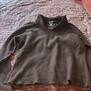 Mountain Hardwear Brown Wool V-Neck Collared Sweater
